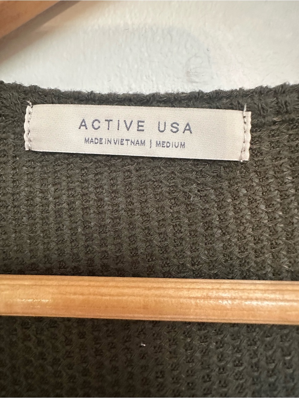 Active‎ USA Ribbed Cardigan Women’s Medium Olive Green Open Front Pockets - Picture 2 of 12